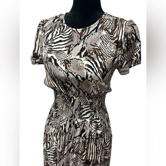 Aritzia Wilfred maxi Dress Giselle Zebra Snake Animal high Slit Size Small - Picture 3 of 9